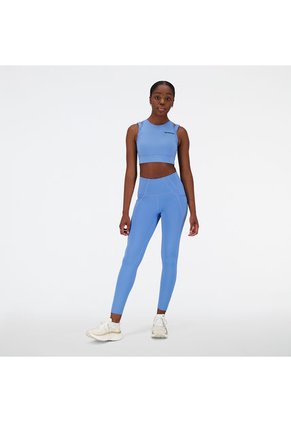 Top New Balance Original Shape Shield Crop Bra Azul Mujer