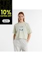 Camisa Tshirt Marca New Balance Relaxed 550 Verde Mujer de New Balance