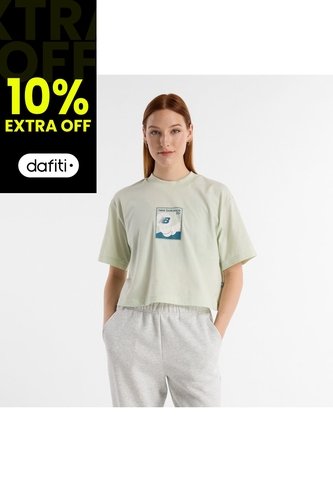 Camisa Tshirt Marca New Balance Relaxed 550 Verde Mujer New Balance