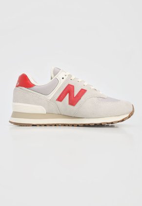 Tenis Lifestyle Gris-Rojo-Beige New Balance 574