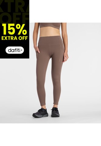 Leggings New Balance Originales Sleek Pocket Café Para Mujer New Balance
