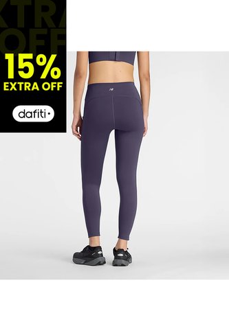 Leggings New Balance Original Sleek Pocket Morado Para Mujer New Balance