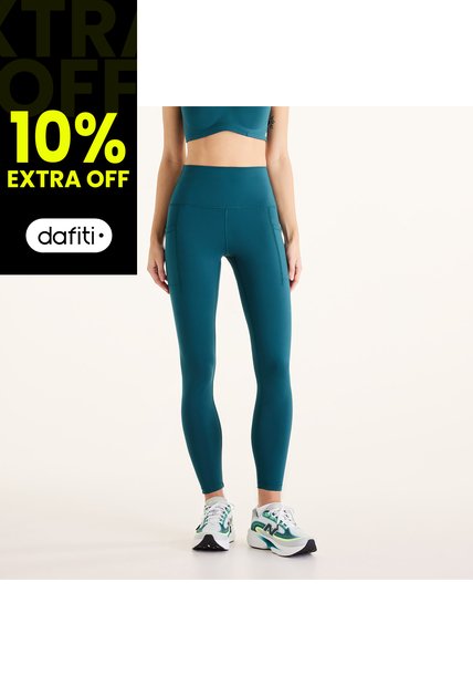 Leggings New Balance Originals Sleek Pocket Verde Para Mujer