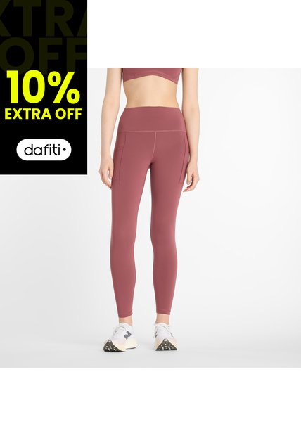 Leggings New Balance Originales Sleek Pocket Rise Rojo Mujer