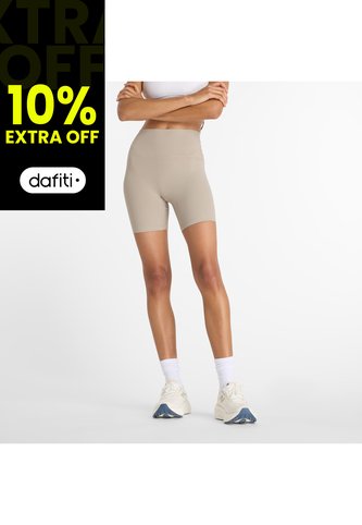 Pantaloneta New Balance Originales High Rise 6'' Beige Mujer New Balance