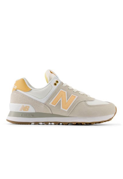 Tenis New Balance 574 Mujer-Gris/Naranja