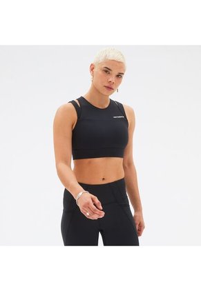 Top New Balance Original Shape Shield Crop Bra Negro Mujer