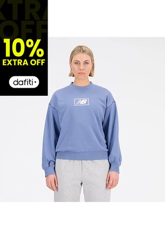 Busos Deportivos New Balance Ess French TerryCrew Azul Mujer New Balance