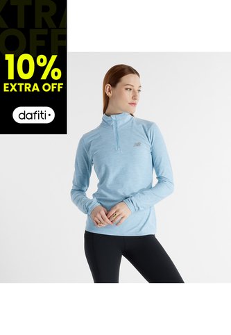 Buso New Balance Essentials Space Dye Quarter Zip Azul Mujer New Balance