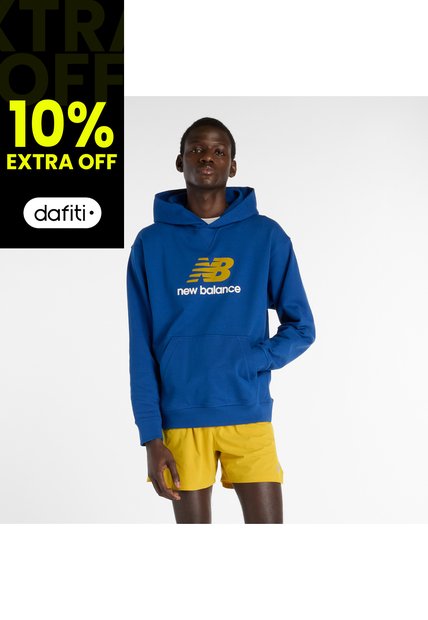 Hoodies New Balance Athletics French Terry Logo Azul Hombres