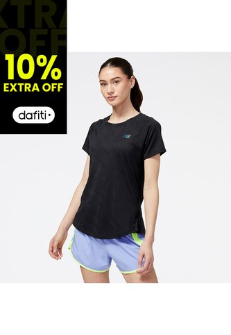 Camiseta New Balance Originales Q Speed Jacquard Negro Mujer New Balance