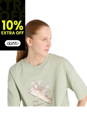 Camisa Deportiva New Balance Original FlowerShoe Verde Mujer New Balance