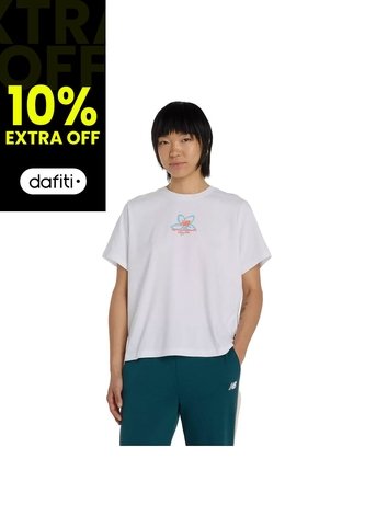 Camisa Deportiva New Balance Originals Graphics Blanco Mujer New Balance
