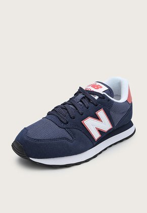 Tenis Lifestyle Azul Navy-Salmón-Negro New Balance 500 v2