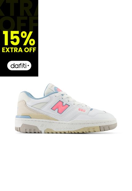 Tenis Deportivos New Balance 550 Original Blanco/Rosa Niños