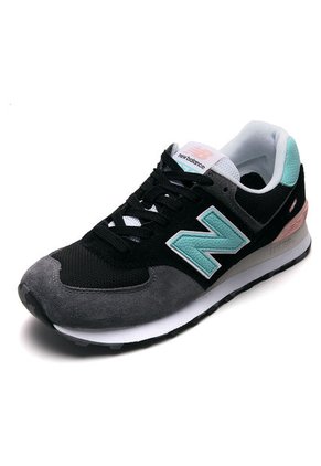 Tenis Lifestyle Negro-Gris-Verde New Balance Classics Traditonnels 574
