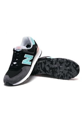 Tenis Lifestyle Negro-Gris-Verde New Balance Classics Traditonnels 574