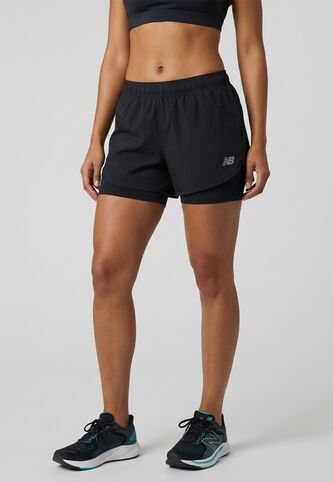 Short new balance Essential 2 en 1  Negro New Balance