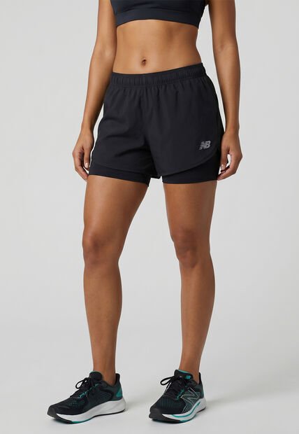 Short new balance Essential 2 en 1  Negro