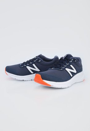 Tenis Running Azul-Blanco-Naranja Neón New Balance 411 V2