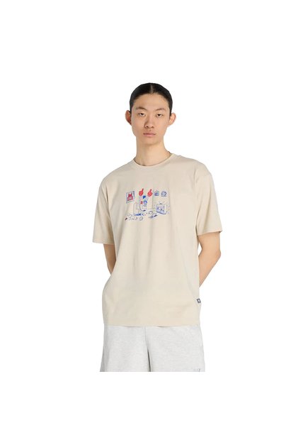 Camisa Deportiva New Balance Originals Graphics Beige Hombre