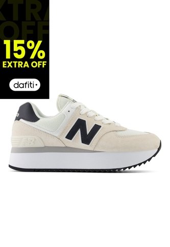 Tenis New Balance 574 Mujer-Beige/Negro New Balance