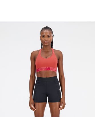 Top New Balance Original Crop Pace Bra 3 Naranja Para Mujer New Balance