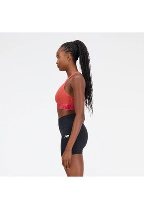 Top New Balance Crop Pace Bra 3 Naranja Mujer