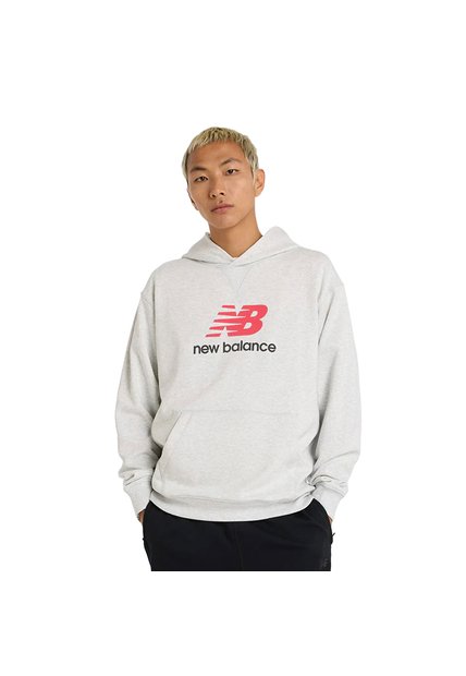 Hoodie New Balance Originales French Terry Gris Para Hombre