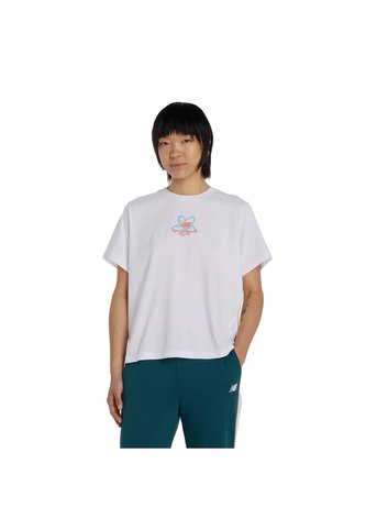 Camisa Deportiva New Balance Originals Graphics Blanco Mujer New Balance