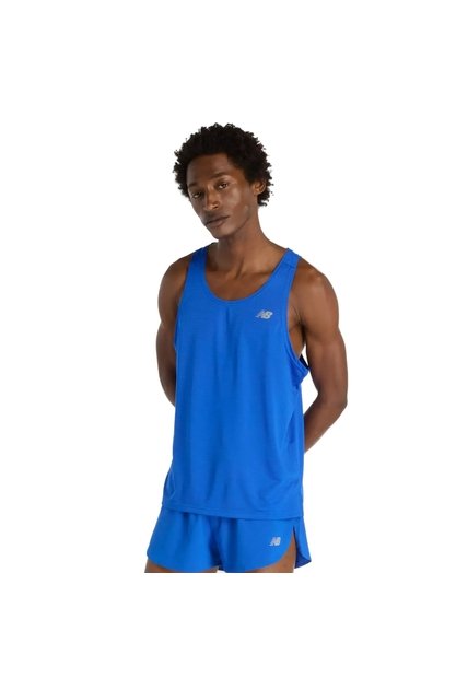 Camisa Deportiva New Balance Original Essentials Azul Hombre
