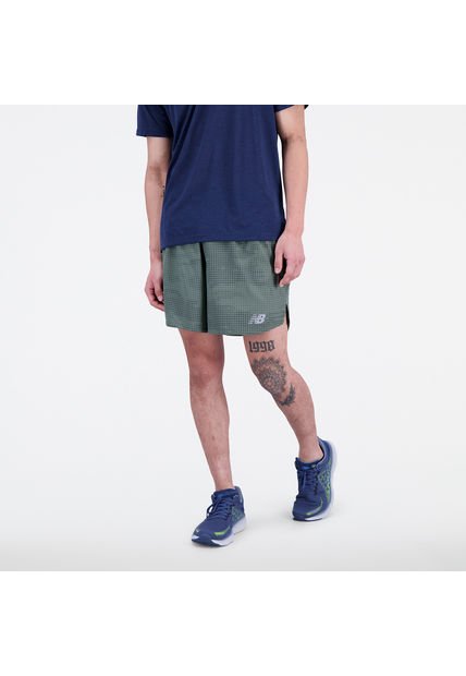 Pantaloneta New Balance Original Impact Run Verde Hombre