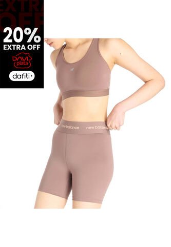 Pantalonetas Deportivas New Balance Original Café Para Mujer New Balance