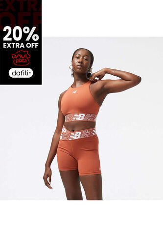 Top New Balance Original Relentless Crop Bra Naranja Mujer New Balance