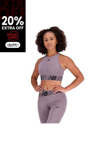 Top New Balance Original Relentless Crop Bra Lila Para Mujer New Balance
