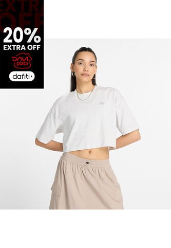 Camisa Deportiva New Balance Oversized Jersey Blanco Mujer New Balance