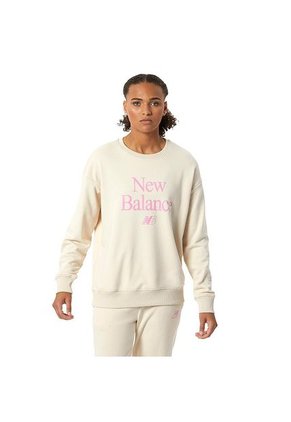 Sueter New Balance Celebrate Fleece Para Mujer-Beige