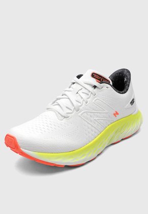 Tenis Running Blanco-Amarillo Neón-Naranja New Balance Fresh Foam X Evoz v3