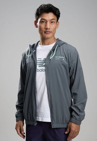 Chaqueta new balance Reimagined Woven Graphic Gris New Balance
