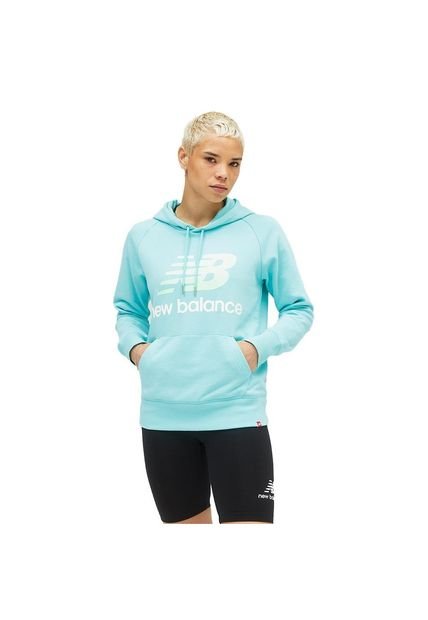 Hoodie New Balance Essentials Para Mujer-Azul