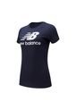 Camiseta New Balance Essentials Stacked Para Mujer-Azul de New Balance