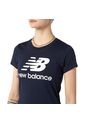 Camiseta New Balance Essentials Stacked Para Mujer-Azul de New Balance