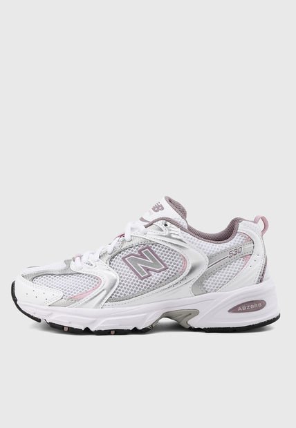 Tenis Lifestyle Blanco-Plateado-Rosa new balance 530