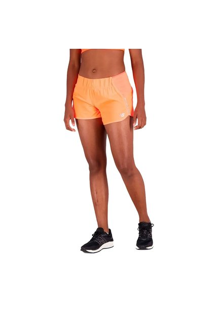 Pantaloneta New Balance Originales Impact Naranja Para Mujer