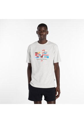 Camisa Deportiva New Balance Original Boxes Gris Para Hombre