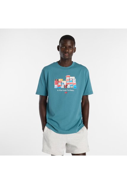 Camisa Deportiva New Balance Original Boxes Azul Para Hombre