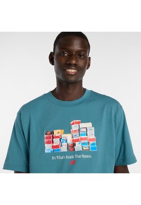 Camisa Deportiva New Balance Original Boxes Azul Para Hombre