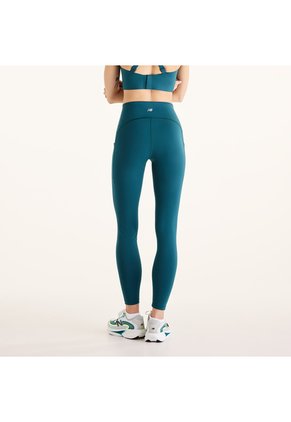 Leggings New Balance Originals Sleek Pocket Verde Para Mujer