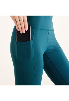 Leggings New Balance Originals Sleek Pocket Verde Para Mujer