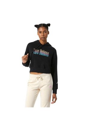 Hoodie New Balance Essentials Celebrate Para Mujer-Negro